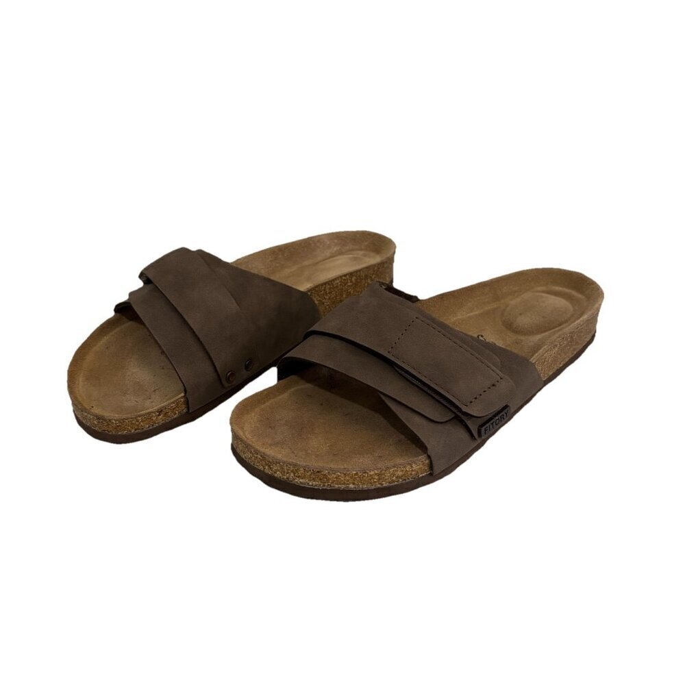 FITORY Women's Flat Sandals with Adjustable Straps, Open Size 10 US